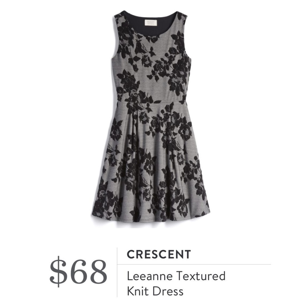 Stitch Fix Crescent Textured Holiday Dress Silver Black